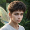 透明な羽を持つ美少年の妖精 / A beautiful young male fairy with translucent wings