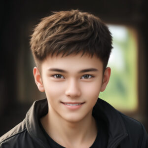 落ち着いた表情の若い男性のAIポートレート(Stable Diffusion生成) / Calm-faced young man portrait, AI-generated using Stable Diffusion