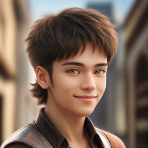 カジュアルなレザージャケットを着た20代男性、Stable DiffusionによるAIイラスト / Twenties male in a casual leather jacket, AI-generated using Stable Diffusion