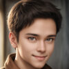 穏やかな表情の40代男性、茶色のジャケットを着たAIポートレート / Portrait of a calm-looking man in his forties wearing a brown jacket, AI-generated using Stable Diffusion