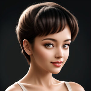 白いトップスを着た50代女性、やさしい眼差しのAIポートレート / 50-year-old woman in white top with gentle gaze, AI-generated portrait