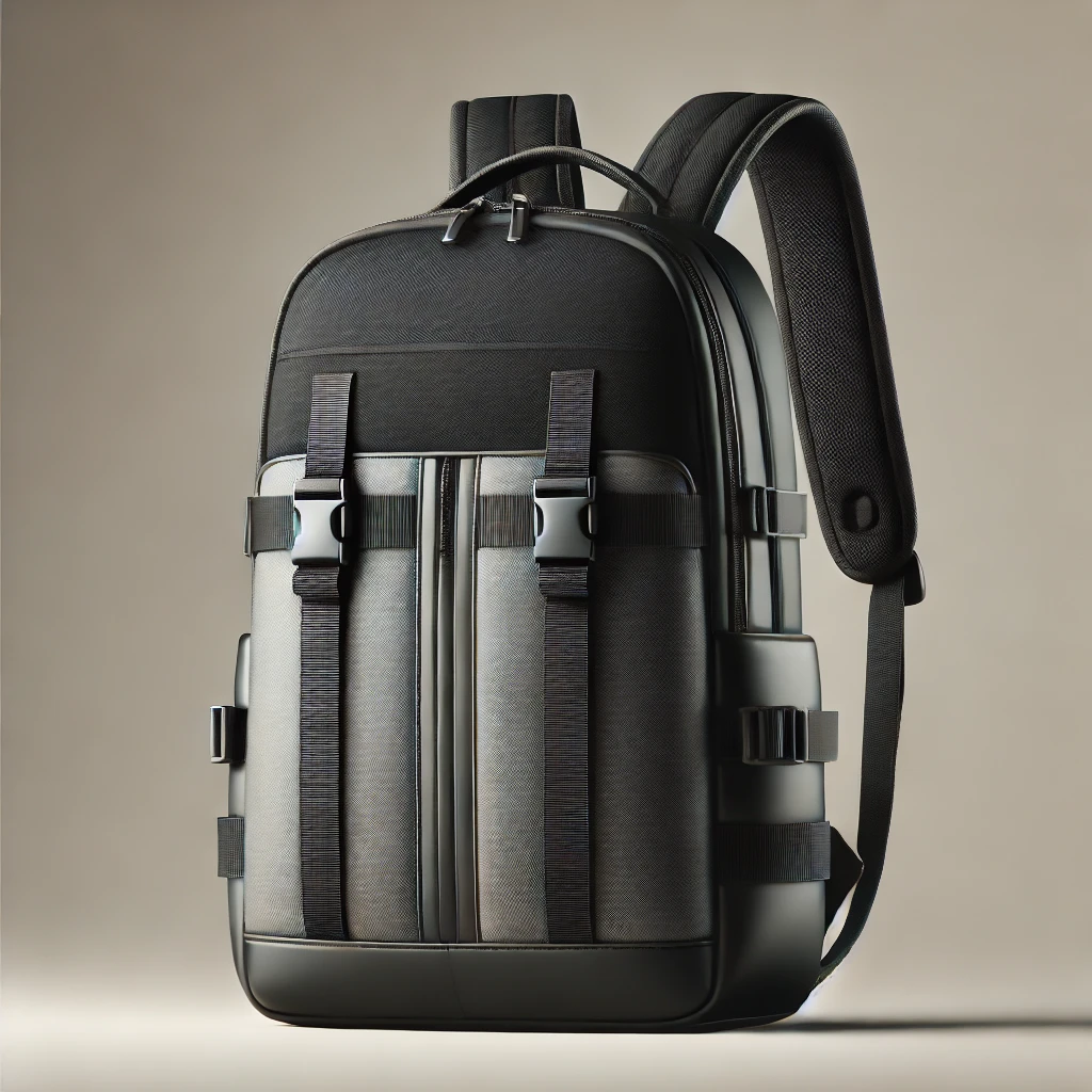 縦ストラップと収納力の高いデザインが特徴のスタイリッシュなバックパック A stylish backpack featuring vertical straps and a highly functional design