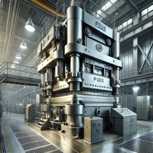 産業用施設に稼働中の重厚な金属プレス機械
Heavy-duty metal press machine operating in an industrial facility