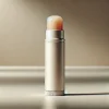 ゴールド調の容器に入った高級感のあるスティックタイプのリップクリーム A stick-type lip balm with a luxurious gold-toned container