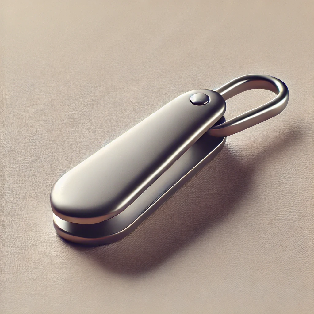 カラビナ付きのスタイリッシュな携帯用靴べら A stylish portable shoehorn with a built-in carabiner