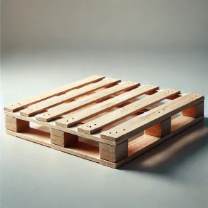 明るい室内で撮影された標準的な木製パレットの斜め上からのアングル
Angled top view of a standard wooden pallet photographed in a well-lit indoor setting