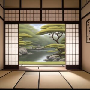 手入れの行き届いた庭園が縁側越しに広がる、開放感ある和室 Open tatami room overlooking a well-maintained garden through the veranda